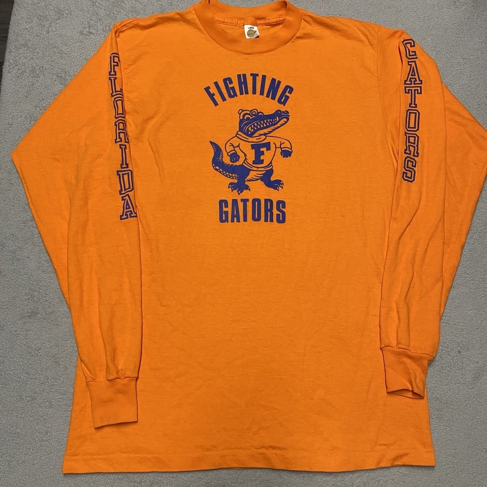 Vintage Florida Gators Shirt Large Orange 1984 SEC Champion Long Sleeve 80s Rare